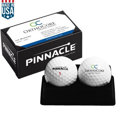 Pinnacle Distance 2- Golf Ball Business Card Box